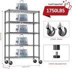 IZEUK 5-Tier Adjustable Heavy Duty Steel Wire Shelving Unit - Image 3