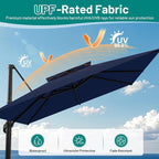 12×12 FT Double-Top Cantilever Patio Umbrella, Outdoor Umbrellas - Image 5