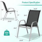 Patio Chairs Set of 6, All Weather Outdoor Dining Chairs | Stackable Dining - Image 3