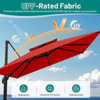 11×11 FT Double-Top Cantilever Patio Umbrella, Outdoor Umbrellas - Image 5