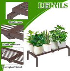 1 Tier Metal Plant Stand Indoor Outdoor, Potted Multiple Flower Pot Holder Rack - Image 2