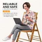 VINGLI Bamboo Folding Chair, Foldable Dining Wood Chairs Comfortable Seat - Image 7
