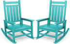 SERWALL Outdoor Rocking Chair Set of 2, HDPE Rocker by SERWALL