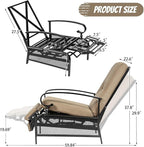 Incbruce Outdoor Lounge Chair Set of 2 Patio Furniture Adjustable Recliner - Image 3