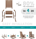 SERWALL Outdoor Rocking Chair Set of 2, Oversized HDPE Rocker, all Weather - Image 8