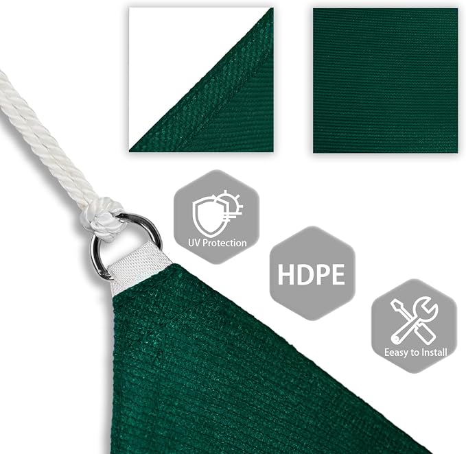 Patio Paradise 27' x 27' x 27' Sun Shade Sail Triangle Canopy Shade Cloth - Image 3