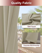 Grommet Outdoor Curtains for Patio Waterproof 8 Pcs 54x84 In Taupe | - Image 4