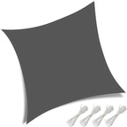 10' x 10' Rectangle Sun Shade Sail, 185 GSM HDPE, Dark Grey | 95% UV block - Image 2
