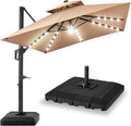 Best Choice Products 12x12ft LED Cantilever Patio Umbrella w/Base Included & by Unknown