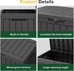 50 Gallon Outdoor Storage Box Waterproof Lockable Deck Boxes | UV Resistant - Image 4