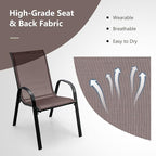 Giantex Patio Chairs Set of 4, Stackable Outdoor Dining Chairs - Image 5