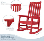 Oversized Outdoor Rocking Chair, HDPE Porch Rocker | High Back Rocking Chairs - Image 5