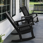 GREENVINES Oversized Outdoor Rocking Chairs Set of 4, HDPE Rocker - Image 5