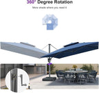 PURPLE LEAF Sunbrella Patio Umbrella 12FT Offset Umbrella Spectrum Indigo | - Image 8