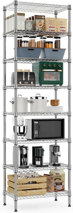 M MZG 8 Tier 2000 lbs Storage Rack Metal Wire Shelving Unit, Storage Standing by MEIGAOPLASTICANDMETALHKCOLIMITED