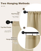 Outdoor Curtains for Patio Waterproof Rod Pocket 8 Pcs 54x84 Inch Cream | - Image 3