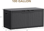 Devoko 100 Gallon Waterproof Resin Deck Box, Large Outdoor Storage Box | Indoor - Image 7