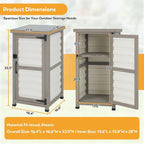 PetsCosset Small Outdoor Storage Cabinet, Wood & Plastic Potting Bench Table - Image 2