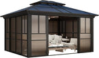 12x14 Sunroom Gazebo, Enclosed Outdoor Solarium - Image 8