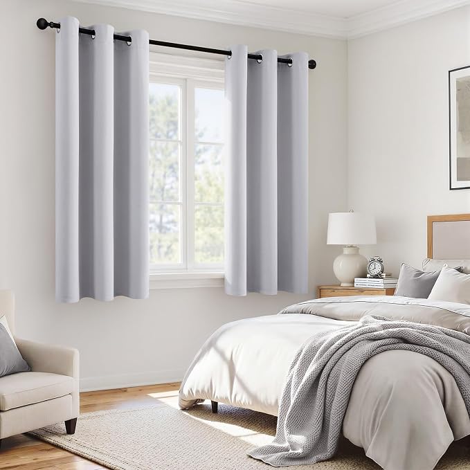 MIULEE Greyish White 40x54 Inch Length Blackout Curtains - Image 6