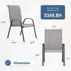 Amopatio Patio Chairs Set of 8, Outdoor Stackable Dining Chairs - Image 3