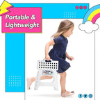 Delxo Folding Step Stool, 11 Inch Non-Slip Foldable Step Stools - Image 2
