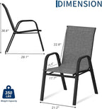 Stackable Outdoor Patio Dining Chairs Set of 6 – High Back Armchairs, - Image 3