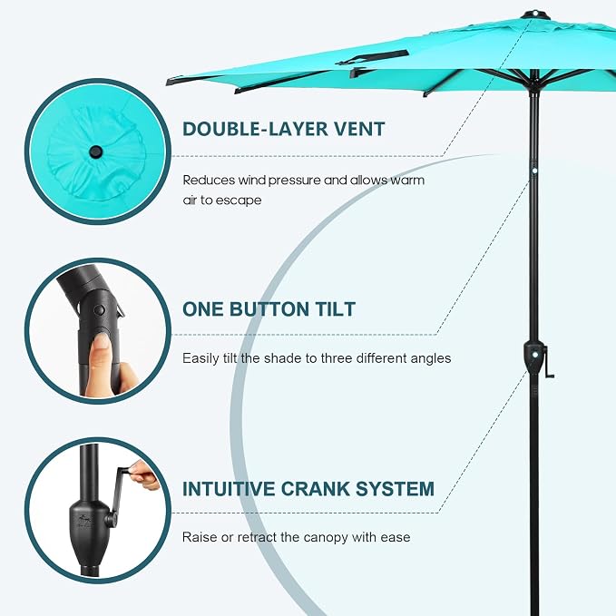 Abba Patio 11FT Lyon Outdoor Patio Umbrella Outdoor Table Umbrella - Image 2