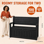 100 Gallon Wood-Grain Storage Bench, Waterproof & Lockable, Doubles as Bench - Image 10
