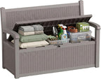 80 Gallon Storage Bench Deck Box Resin Patio Furniture by GYMHILL