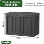 55 Gal Waterproof Resin Outdoor Storage Box UV Resistant Deck Box | Storage - Image 3