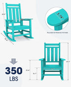 Oversized Outdoor Rocking Chair, HDPE Patio Rockers, Aruba | | All-Weather - Image 3