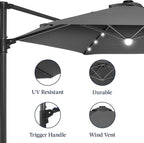 Best Choice Products 10ft Solar LED Offset Cantilever Hanging Market Patio - Image 8