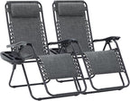 JEAREY Zero Gravity Chairs 2 Set, Adjustable Patio Recliners, Dark Grey | 400 by JEAREYOutdoorsCollection