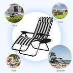 Nazhura Set of 2 Relaxing Recliners Patio Chairs Adjustable Steel Mesh Zero - Image 6