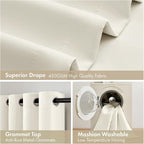 MIULEE Beige White 100% Blackout Curtains - Image 7