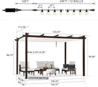 PURPLE LEAF Patio Pergola 10' x 13' Aluminum and Retractable Canopy, - Image 6