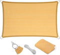 Eden's Decor Straight Flat-Edged Sun Shade Sail Rectangular 5' x 16' Wheat by EdensDecorInc