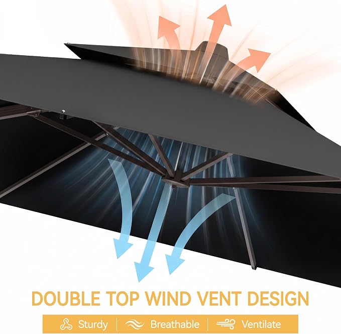 10x13 FT Patio Cantilever Umbrella - Image 7