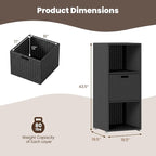 Tangkula Rattan Outdoor Storage Cabinet, Patiojoy Outdoor Wicker Cabinet - Image 6