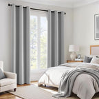 MIULEE Light Grey 90 Inch 100% Blackout Curtains - Image 6