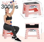 Delxo 9 Inch Kids Step Stool, 300 Lbs Folding Step Stool - Image 3
