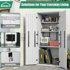 EHHLY Heavy Duty Tall Storage Cabinet Outdoor Weatherproof, 28 Cuft Garage - Image 5