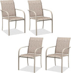 Outdoor Chairs Set of 4, Stackable Patio Dining Chairs by Offeroutdoorsolutions
