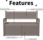 80 Gallon Storage Bench Deck Box Resin Patio Furniture - Image 6