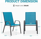 Patio Chairs Set of 6, Breathable Textilene, Weatherproof Frame, Quick Setup - Image 2