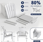 Compact Stackable Adirondack Chairs, All Weather HDPE, All-Weather - Image 7