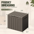 Flamaker Deck Box 30 Gallon, Waterproof Resin Small Storage Box - Image 6