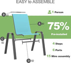 Outdoor Patio Chairs Set of 8 Stackable Dining Chairs All-Weather Textilene - Image 8