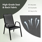 Giantex Patio Chairs Set of 4, Stackable Outdoor Dining Chairs - Image 5